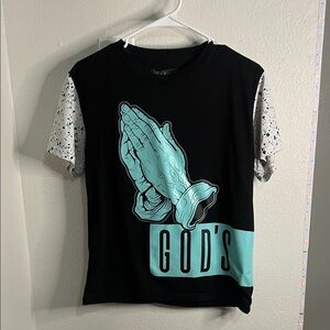 Kids Short Sleeve Tee with Praying Hands Design